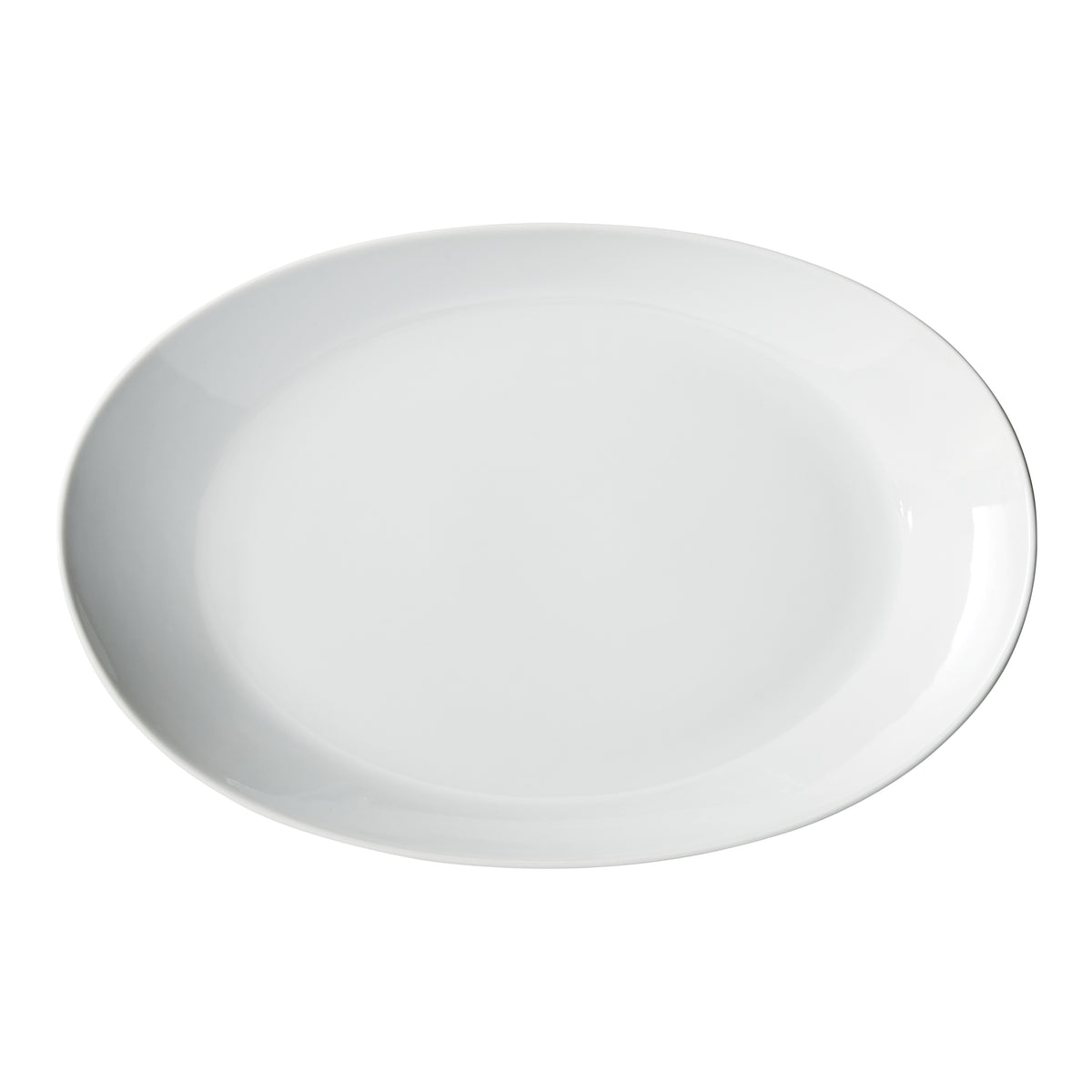 Winco OKP-1275PL Brechia Oval Porcelain Platter, 12-3/4" L x 10-1/4" W x 1-1/2" H, White - 1 Dozen