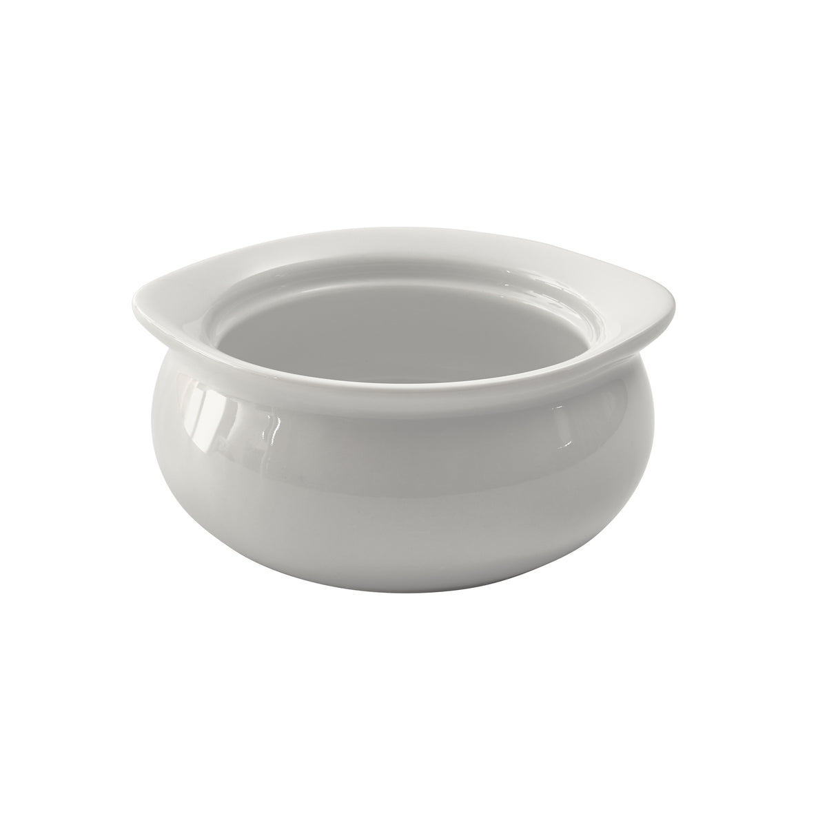 Winco OSC-12 Onion Soup Crock, 12 oz, 5" Diameter x 2-3/8" Height, Round White Porcelain - 1 Dozen