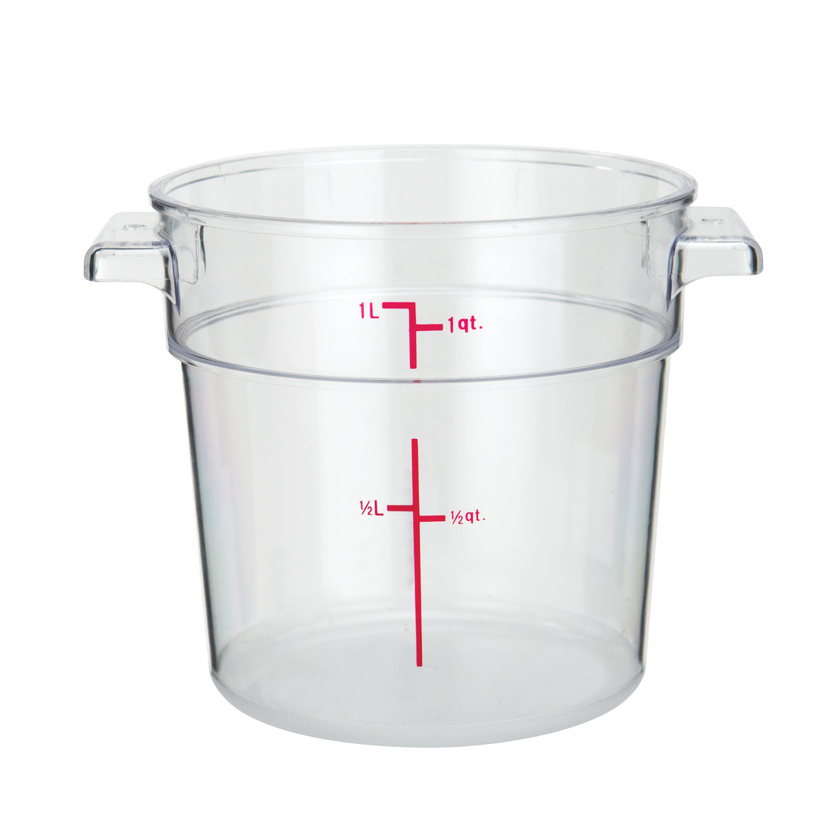 Winco PCRC-1 1 Qt. Clear Round Polycarbonate Food Storage Container | 1 - 2 qt capacity
