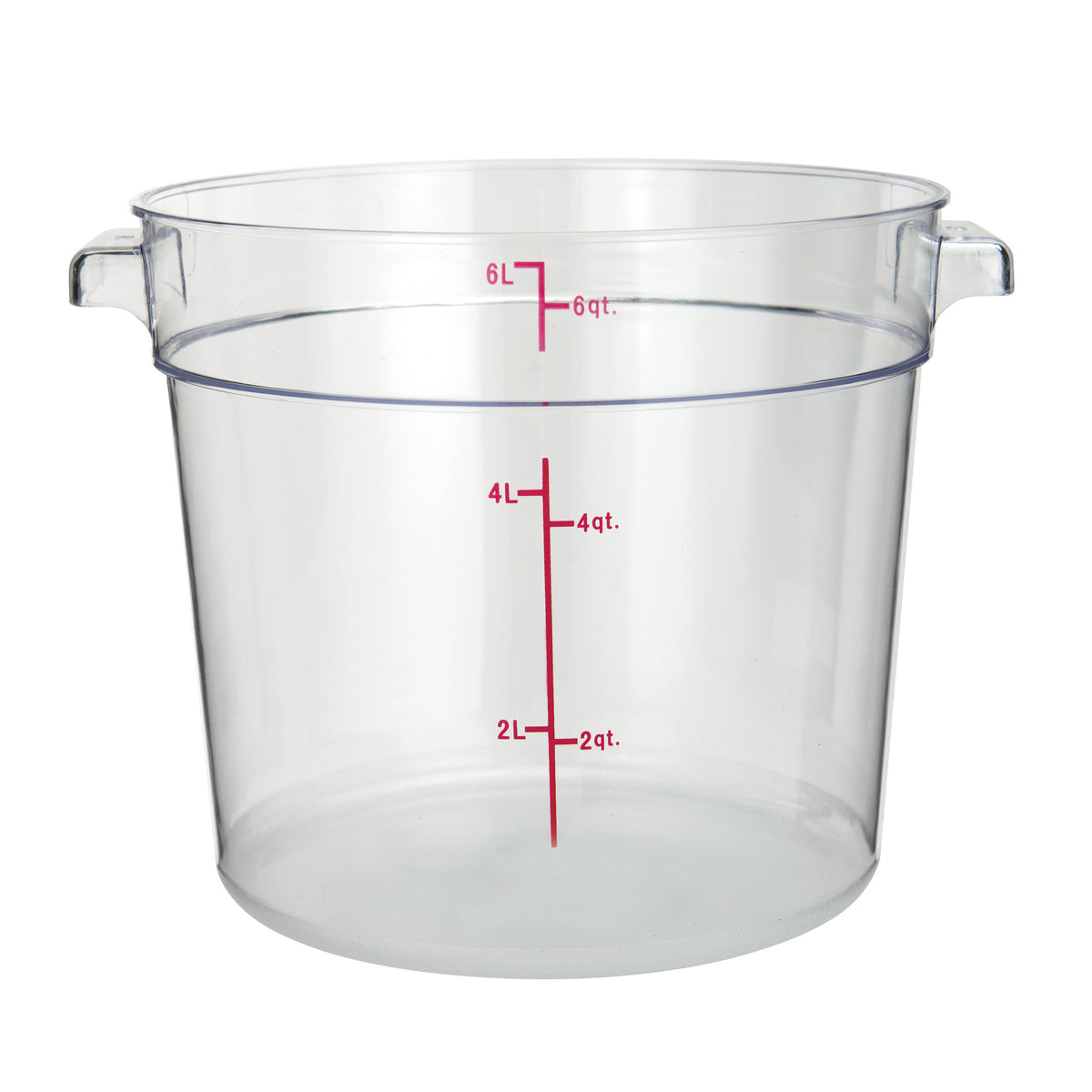 Winco PCRC-6 6 qt Round Food Storage Container, Polycarbonate, Clear | 3 - 6 qt capacity