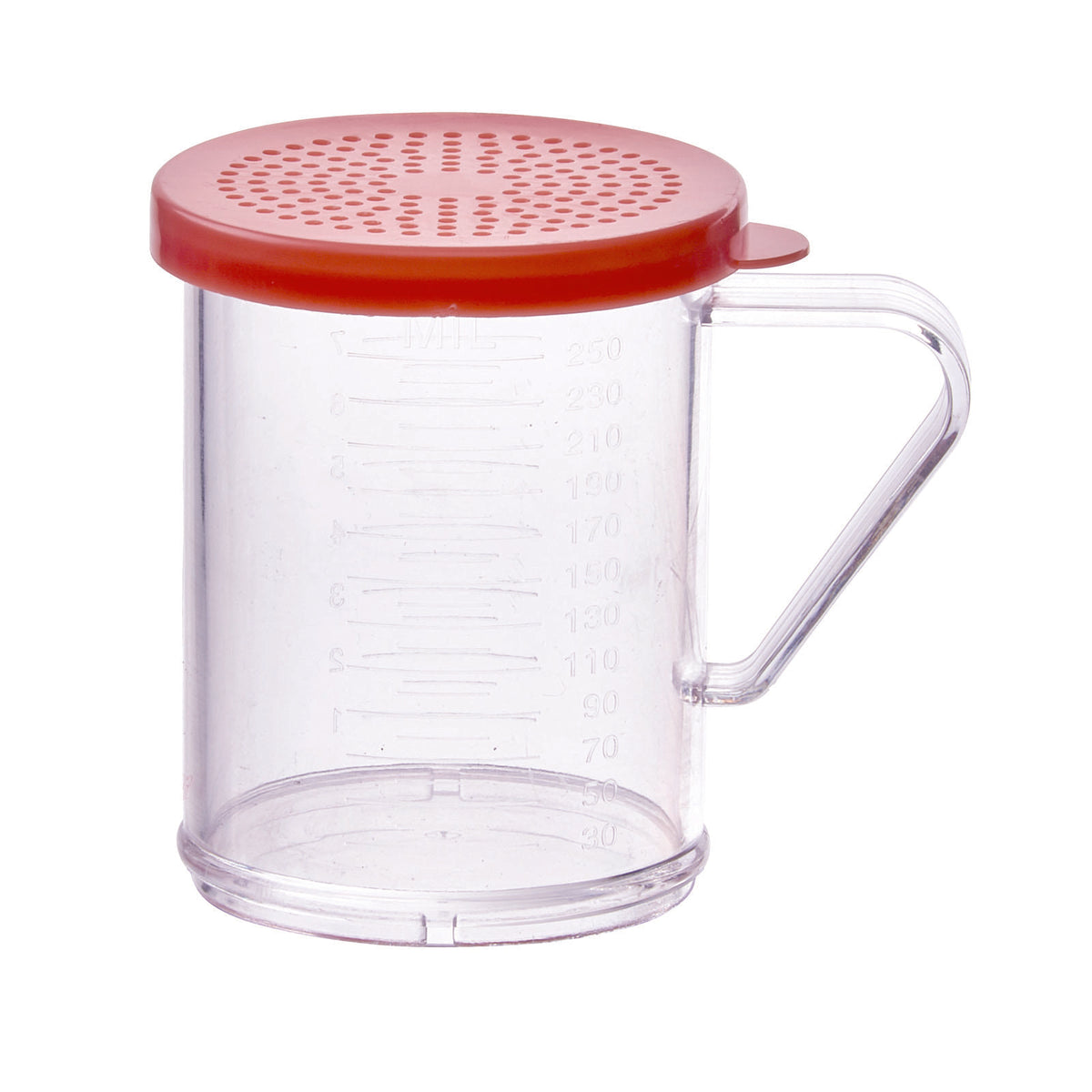 Winco PDG-10R Polycarbonate Shaker / Dredge with Handle | 10 - 11 oz