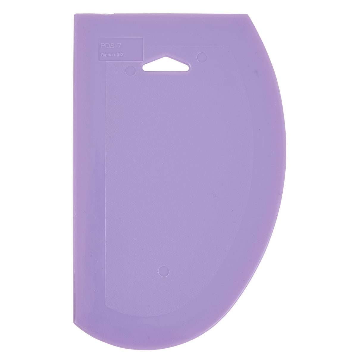 Winco PDS-7P Dough Scraper, 7.5" x 4.75" Plastic Blade, Purple Handle, Allergen-Free, NSF - 6/Pack