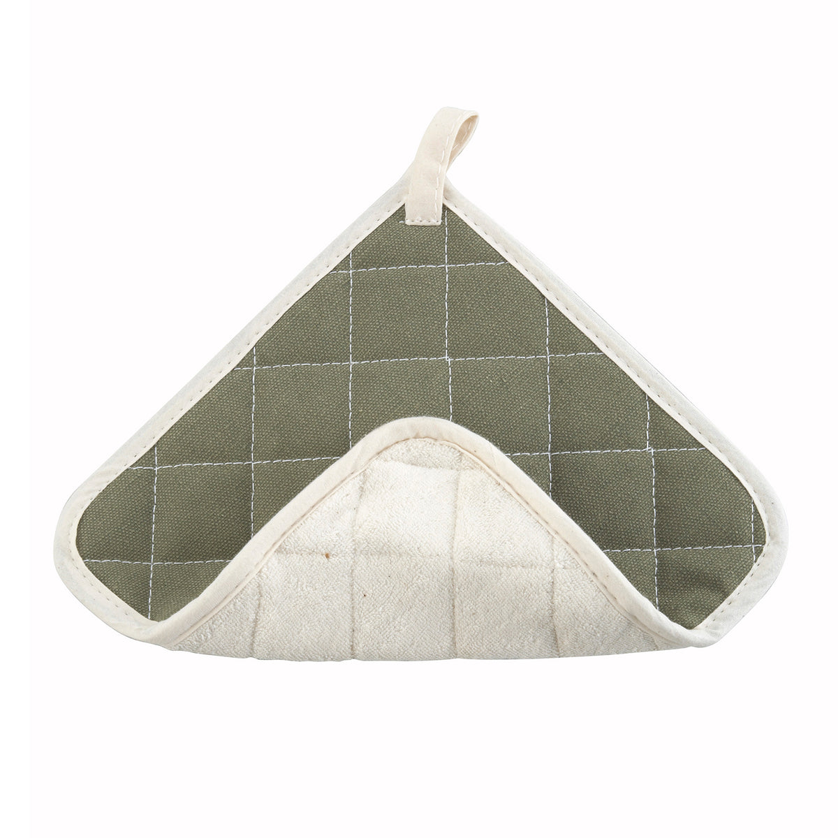 Winco PH-8B Pot Holder, 8" x 8" Square White/Gray Terry Cotton, Fire-Retardant Side - 1 Dozen