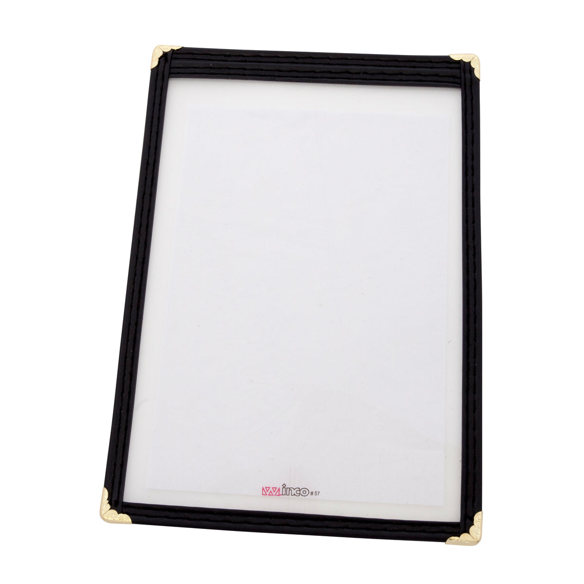 Winco PMC-5K Menu Cover, Single, Overall 6-3/8" X 9-3/8", Holds 5-5/8" X 8-1/8" Paper | plastic