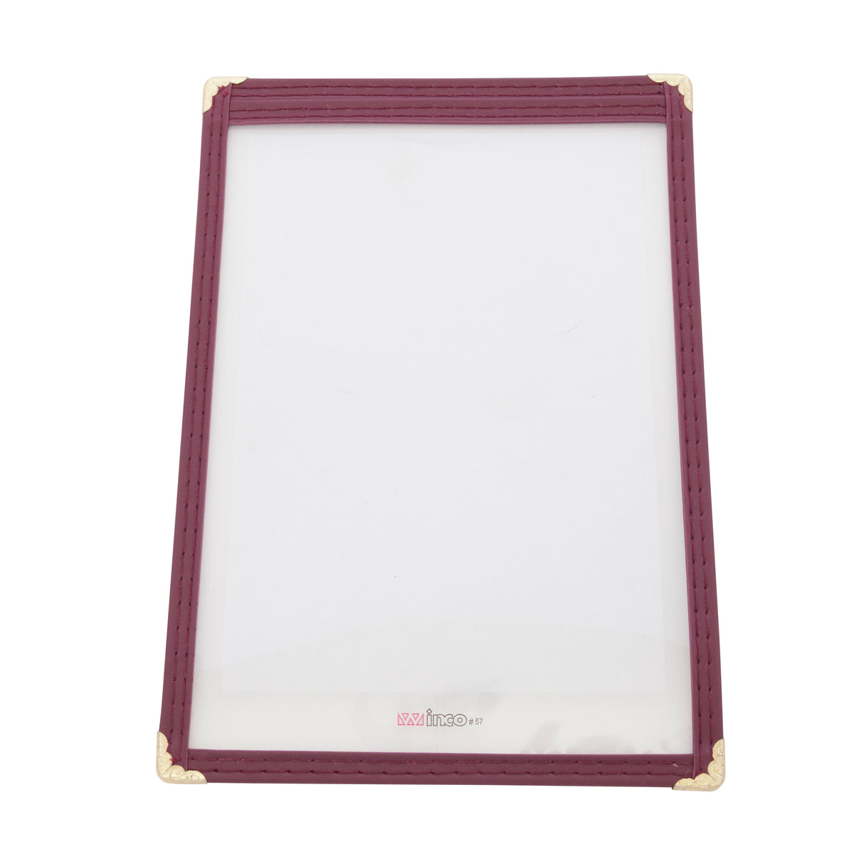Winco PMC-5U Menu Cover, Single, Overall 6-3/8" X 9-3/8", Holds 5-5/8" X 8-1/8 Paper | plastic
