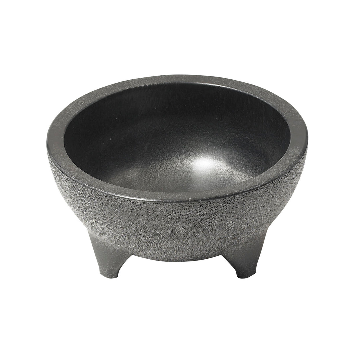 Winco PMSB-56 Polypropylene Molcajete Salsa Bowl, Black - 56 oz / BPA Free | 50 oz (and up)