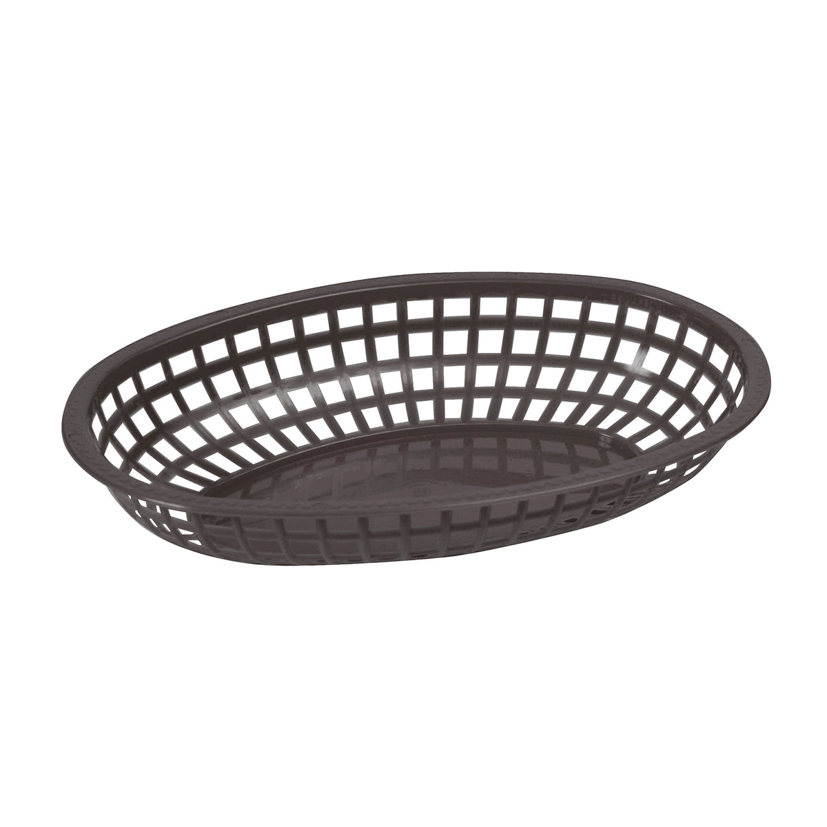 Winco POB-K Oval Basket, 10.25" x 6.75" x 2" Black Plastic, Microwave/Heat Lamp Safe - 1 Dozen