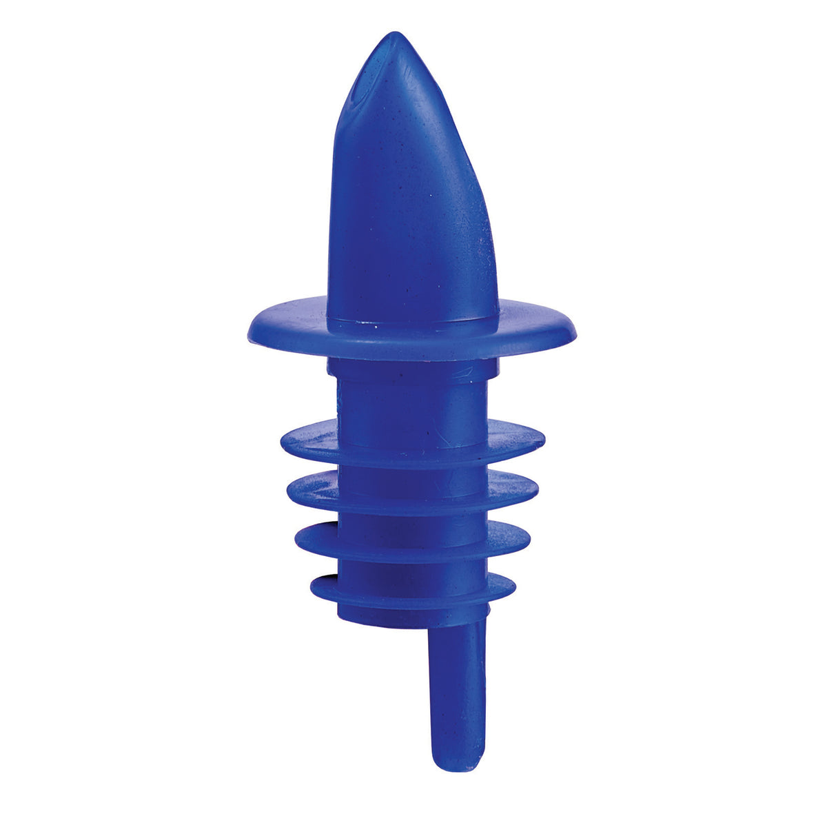 Winco PPR-2B Liquor Pourer, Free Flow Plastic, Blue Spout, No Collar, 2.5-in Length - 1 Dozen | 0" Wide