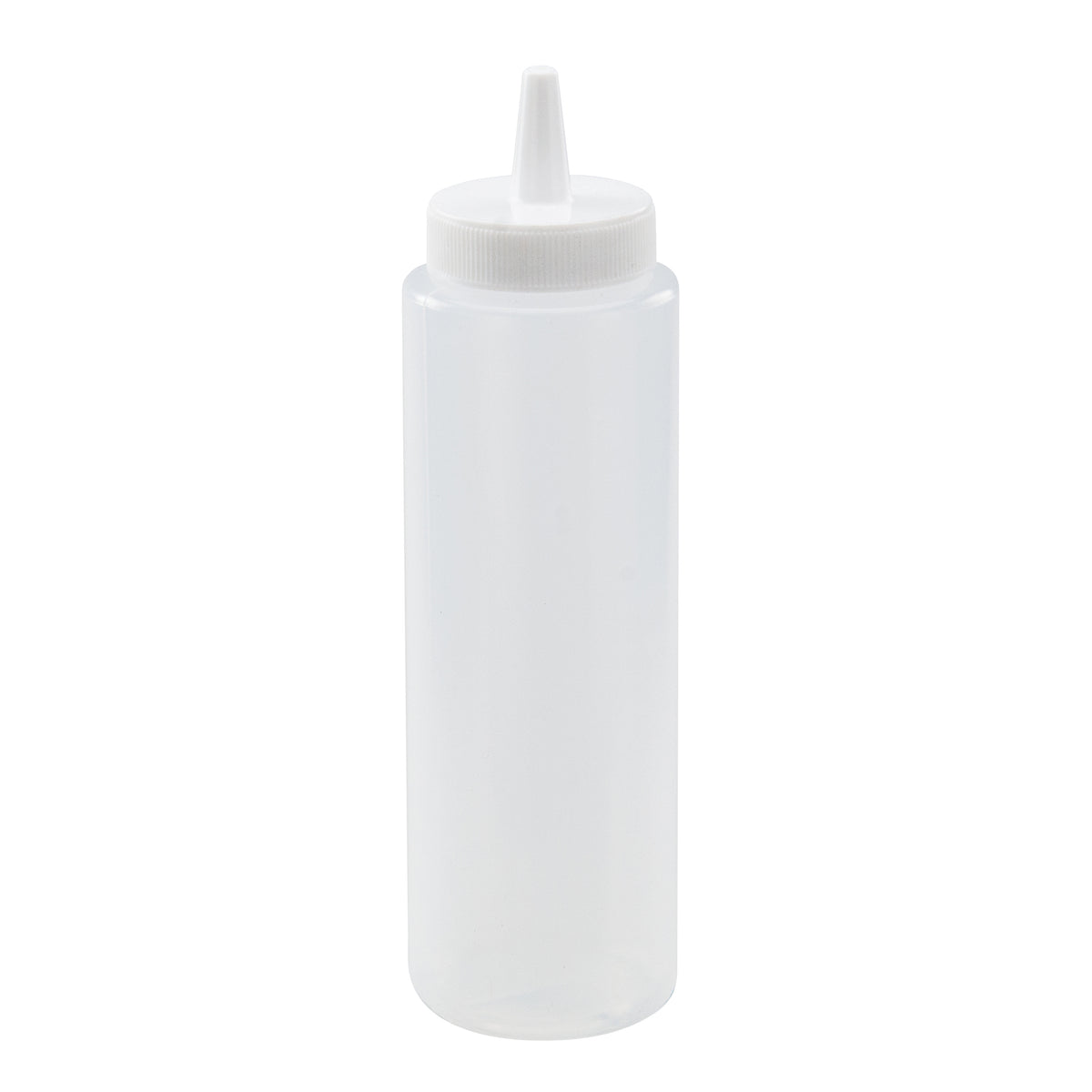 Winco PSB-08C 8 oz Clear BPA-Free Plastic Squeeze Bottle, Single Tip, 6/Pack