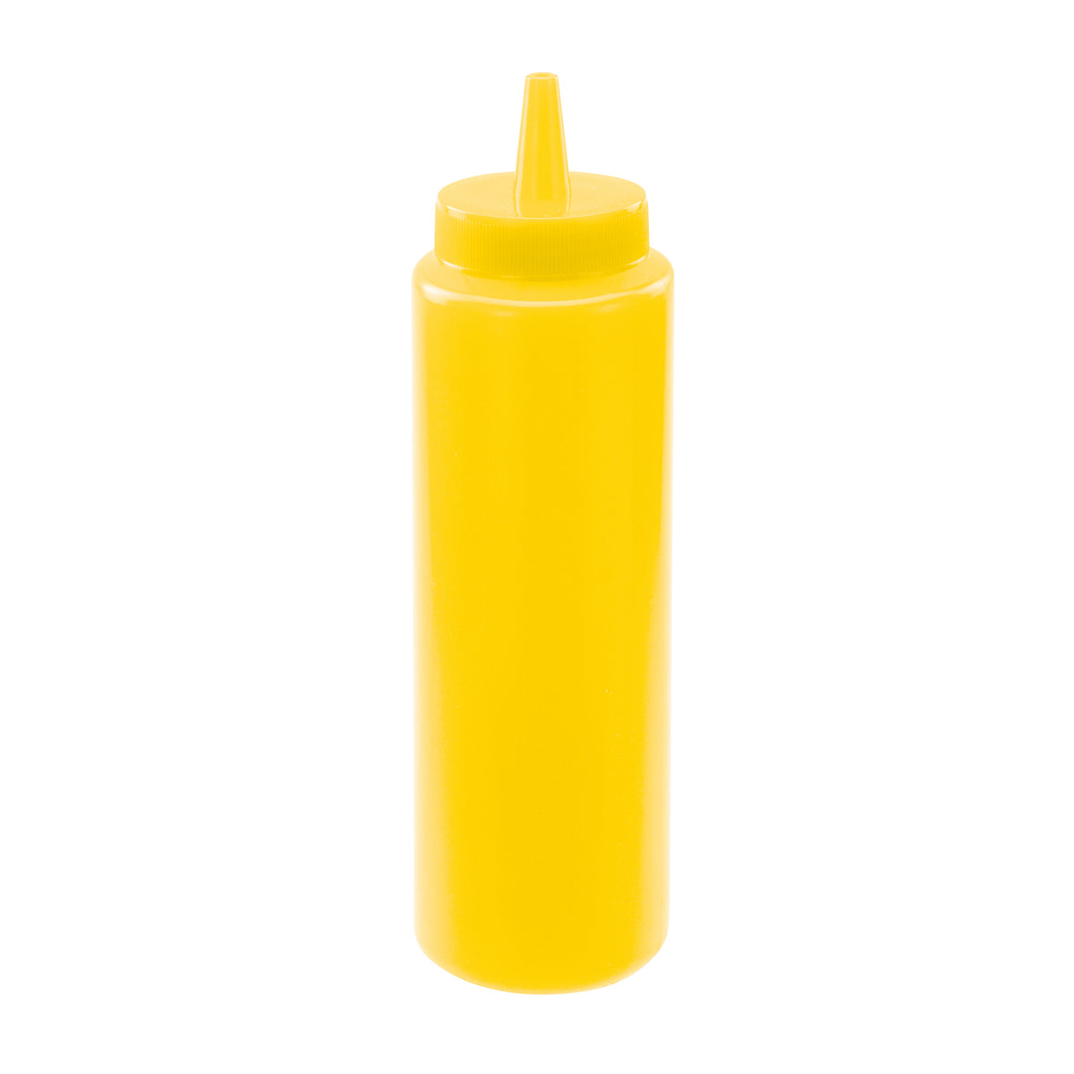 Winco PSB-08Y Squeeze Bottle - 8 oz BPA-Free Plastic, Yellow Bottle & Cap, Single Tip - 6/Pack