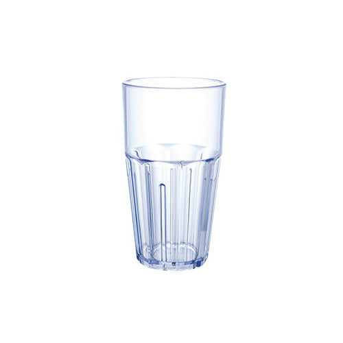 Winco PTSN-16 Havana Tumbler, 16 oz (1 pt) Ribbed Blue SAN Plastic - 1 Dozen | 16 oz = 1 pt