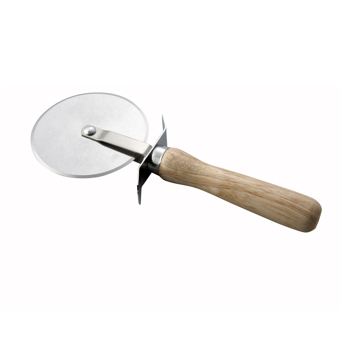 Winco PWC-4 Pizza Cutter with Wooden Handle 4" Blade - Stainless Steel