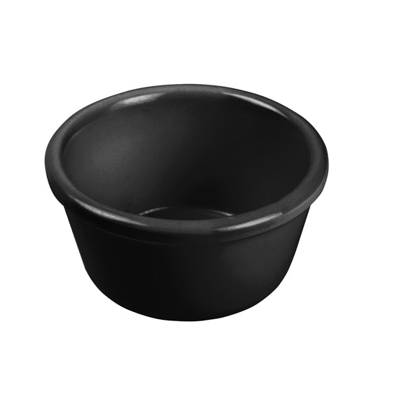Winco RP-1K 1.5 oz Plastic Ramekin, Melamine, Black, Heat-Resistant, Dishwasher-Safe - 1 Dozen | 1 oz