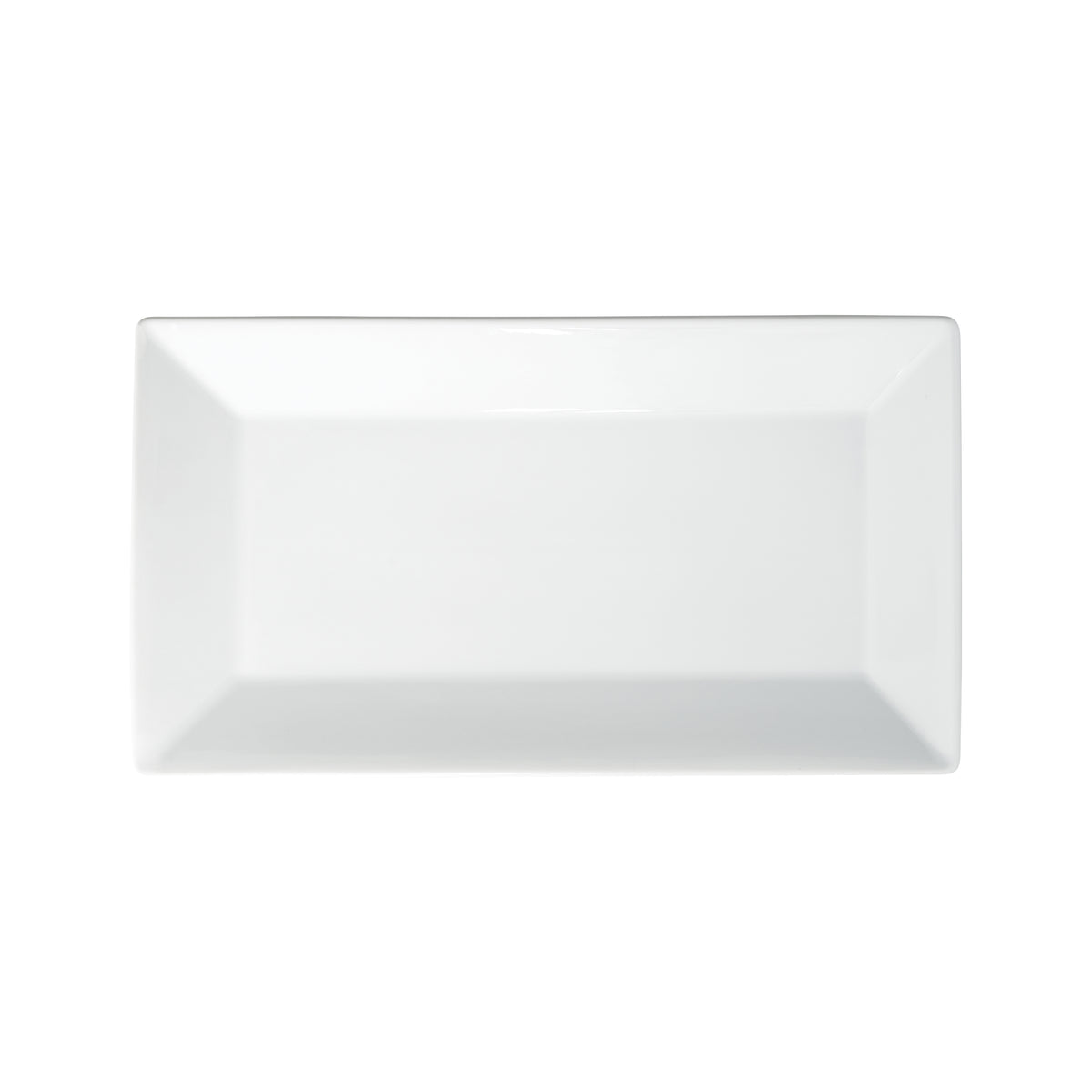 Winco RPR-14 Royalsquare Rect. Porcelain Platter, 14-1/2" L x 8-1/4" W x 1-1/4" H, White - 1 Dozen