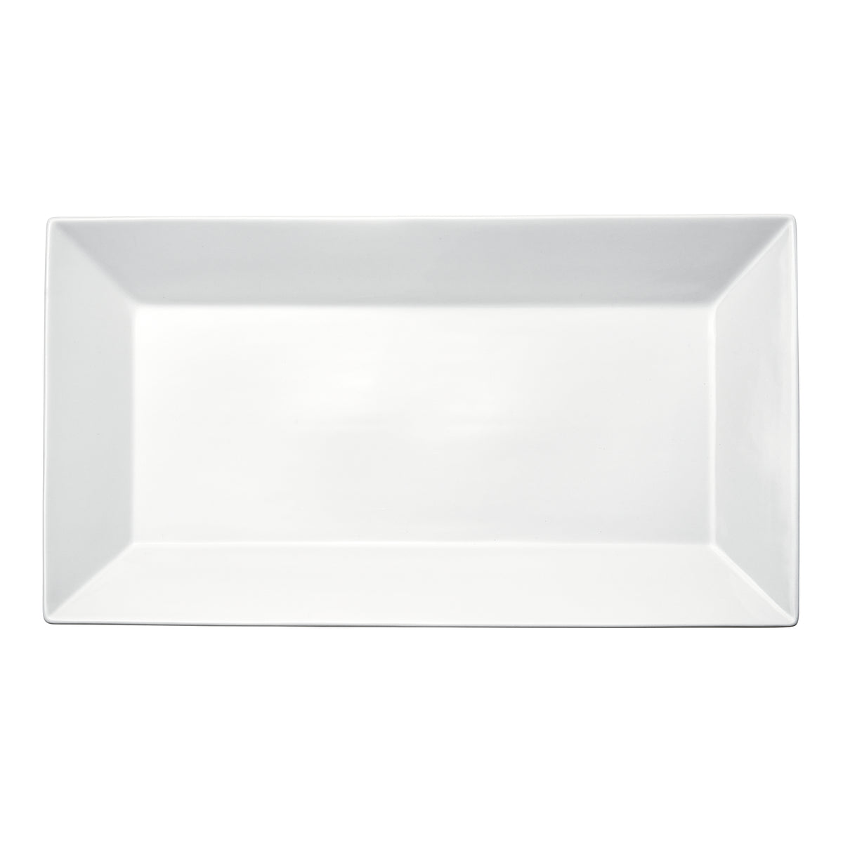 Winco RPR-1625 Royalsquare Rectangular Platter, 16.25" L x 9" W x 1.5" H, White Porcelain - 1 Dozen