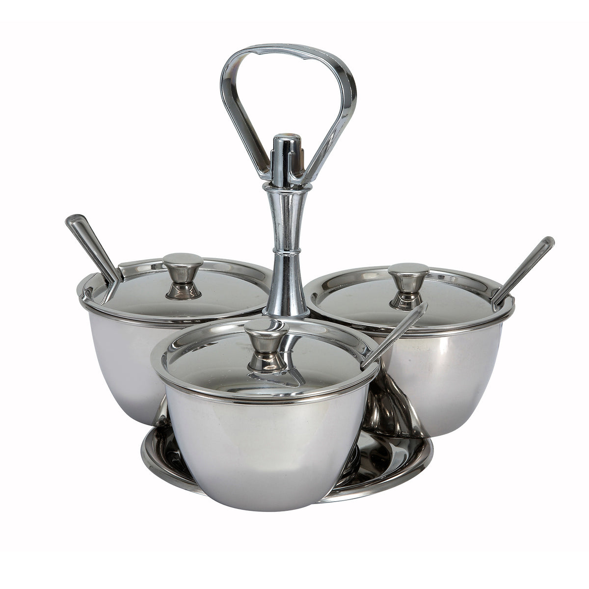 Winco RS-3 Relish Server (3) 8 Oz. Compartments, Stainless Steel | 0" Wide