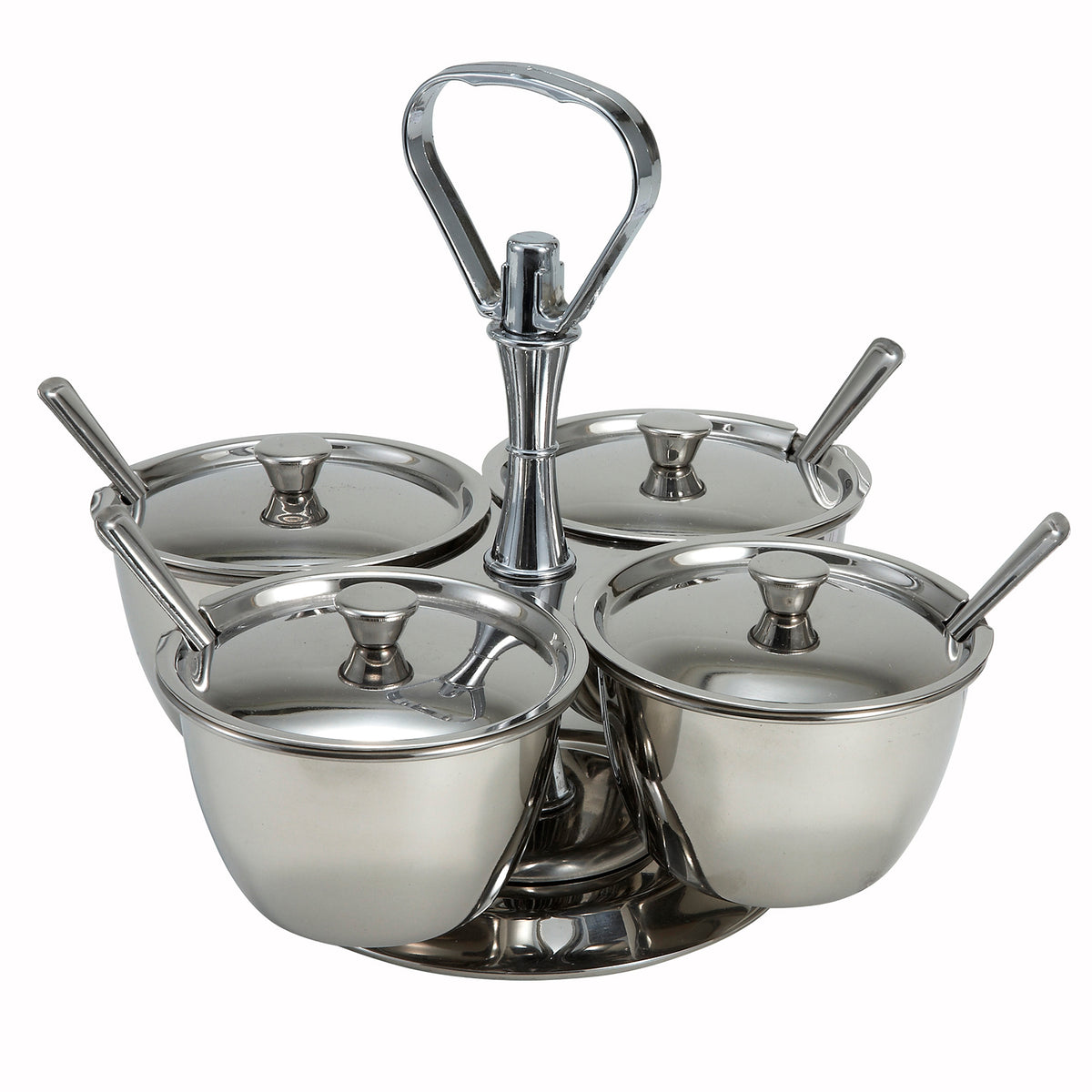 Winco RS-4 Relish Server (4) 8 Oz. Compartments, Stainless Steel | 0" Wide
