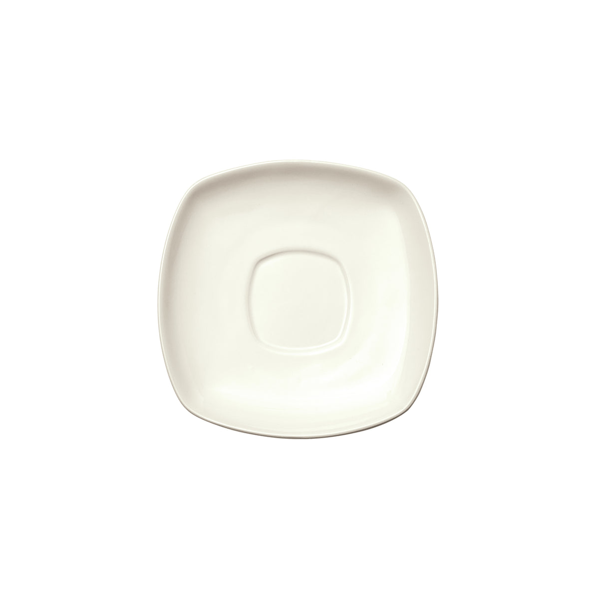 Winco RSS-6-AW Square Porcelain China Saucer, 6" x 6" x 0.75" White, Royalsquare Design - 1 Dozen
