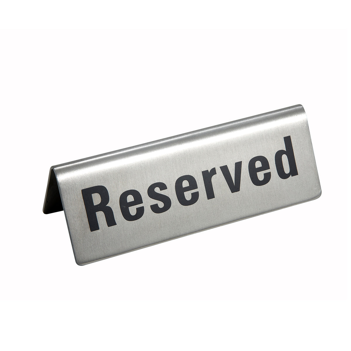 Winco RVS-4 Sign, "Reserved", 4-3/4" X 1-3/4", Stainless Steel | metal