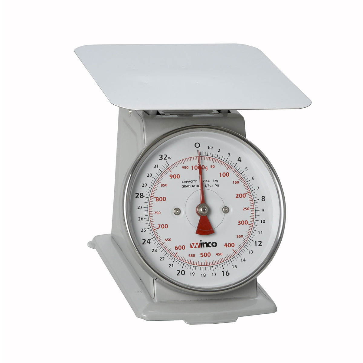 Winco SCAL-62 6-1/2" Dial Portion Scale, 1-9 lb Capacity, 2lb/1kg 1/4oz/5g Graduation, Steel, 7-7/8" Platform | painted enamel steel