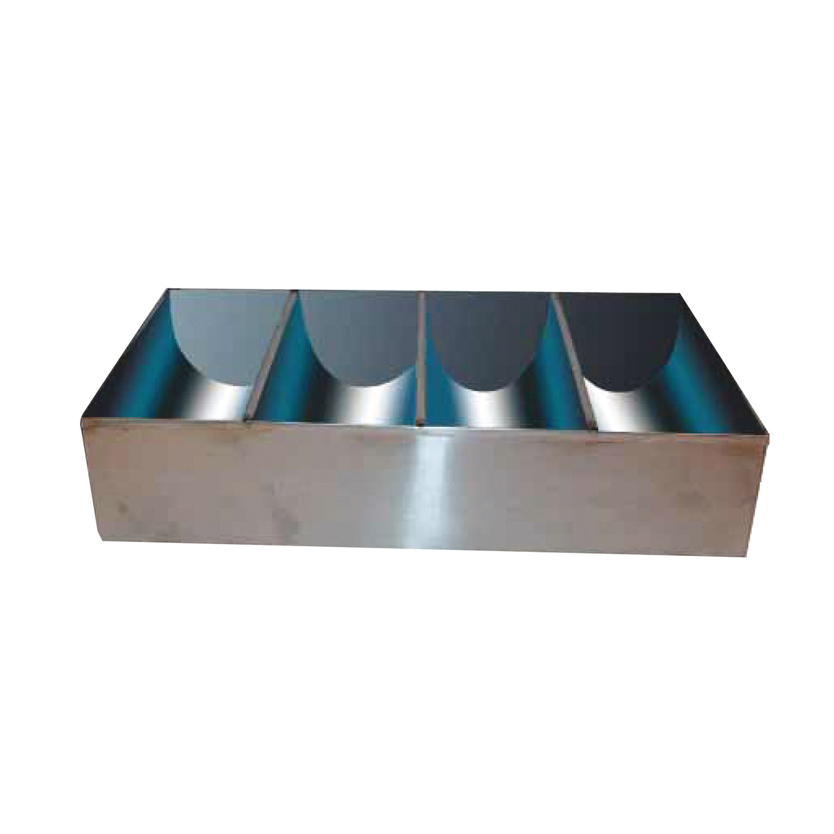 Winco SCB-4 4 Stainless Steel Compartment Cutlery Bin w/ 4 Compartment | 17.38" Wide