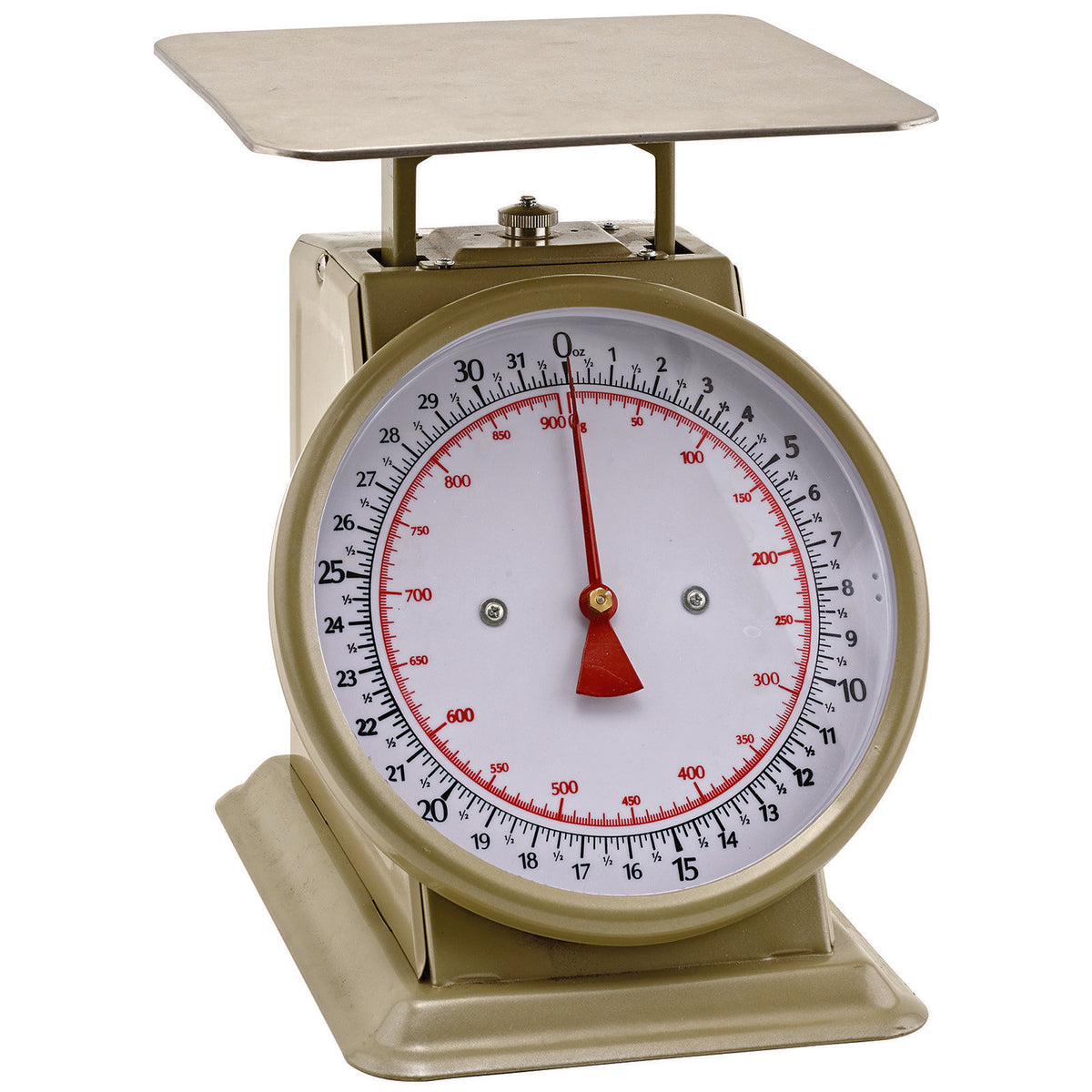 Winco SCLH-50 50 Lb Mechanical Dial Portion Scale, 8x8 Stainless Steel Platform, 11-2/5W x 9-1/10D x 10-1/5H | painted enamel steel
