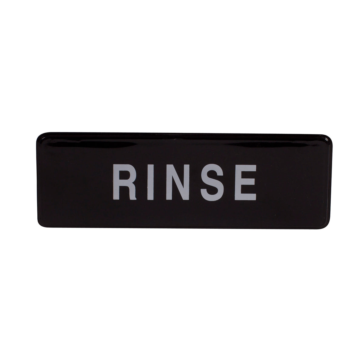 Winco SGN-327 Rinse Sign - White Imprint on Black, 9" x 3"
