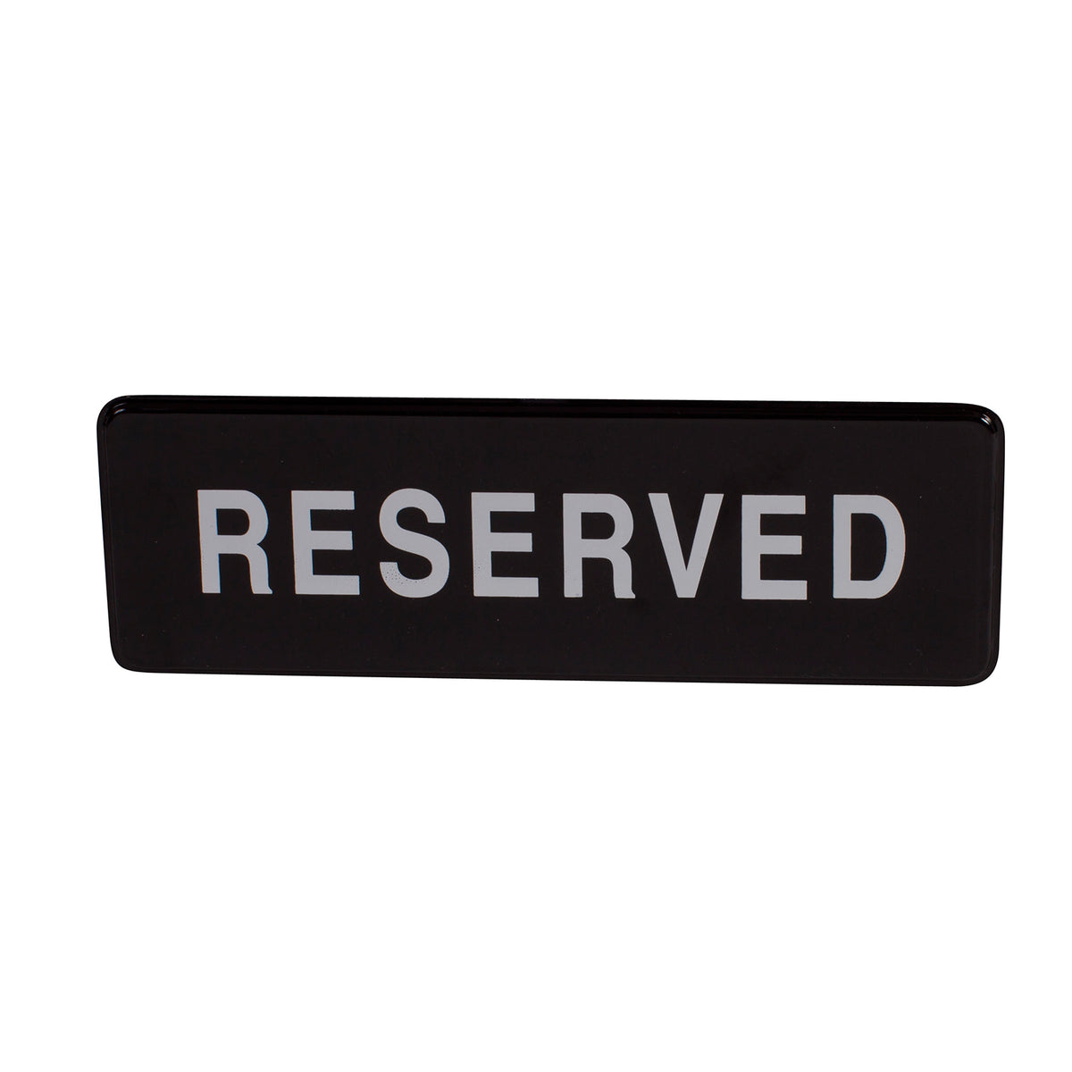 Winco SGN-328 Reserved Sign - White Imprint on Black, 9" x 3"