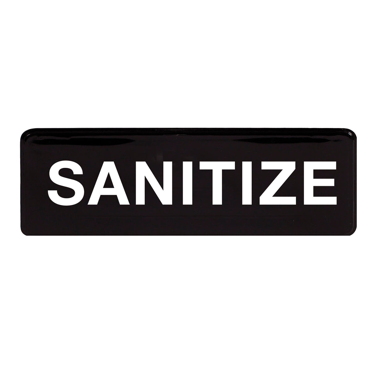 Winco SGN-329 Sanitize Sign, 9" x 3", White Imprint On Black