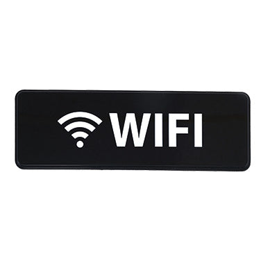 Winco SGN-330 WiFi Sign - Black and White, 9" x 3" w/ Symbol