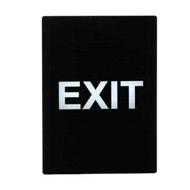 Winco SGN-805 Exit Stanchion Frame Sign, White Print on Black | 8.5" Wide