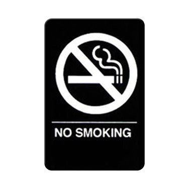 Winco SGNB-601 6" x 9" No Smoking Wall Sign with Braille w/ Symbol