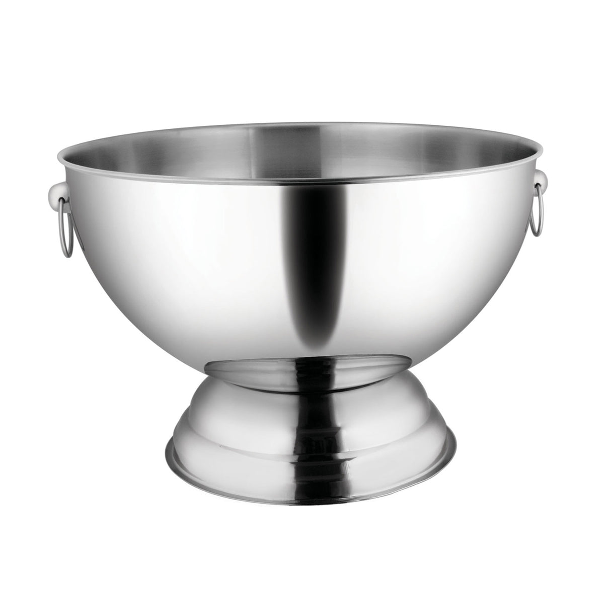 Winco SPB-35 Punch Bowl, 3-1/2 Gallon, Tapered, Wide, Footed, with Ring Handles | 14 qt