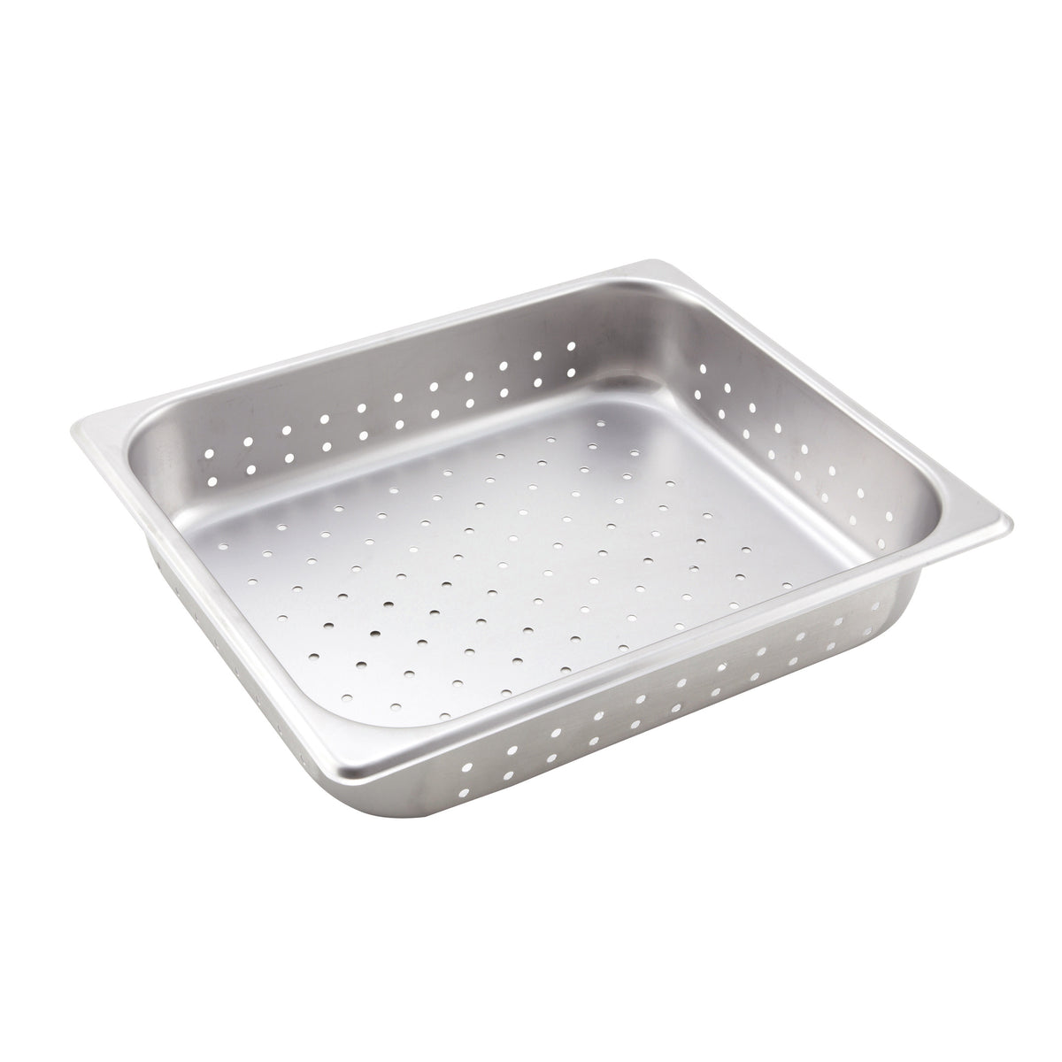 Winco SPJH-202PF 22 Gauge 2 1/2" Half Size Stainless Steel Perforated Steam Table Pan