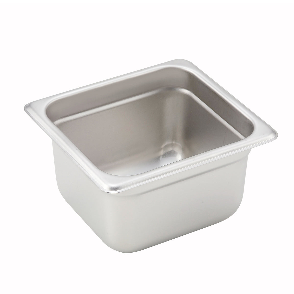 Winco SPJH-604 4" Deep 1/6 Size Standard Weight Anti-Jam Stainless Steel Steam Table Pan