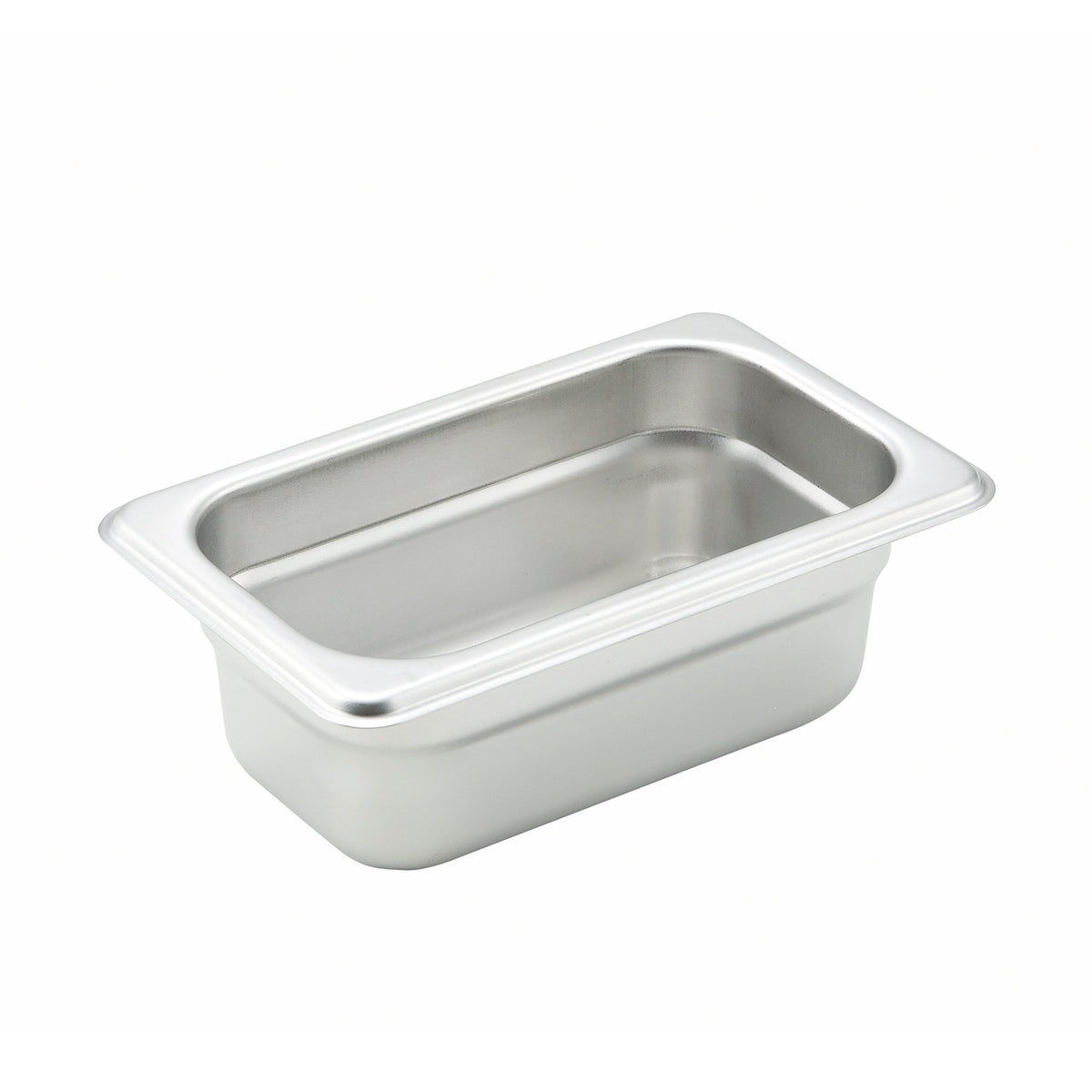 Winco SPJH-902 2 1/2" Deep 1/9 Size Standard Weight Anti-Jam Stainless Steel Steam Table Pan