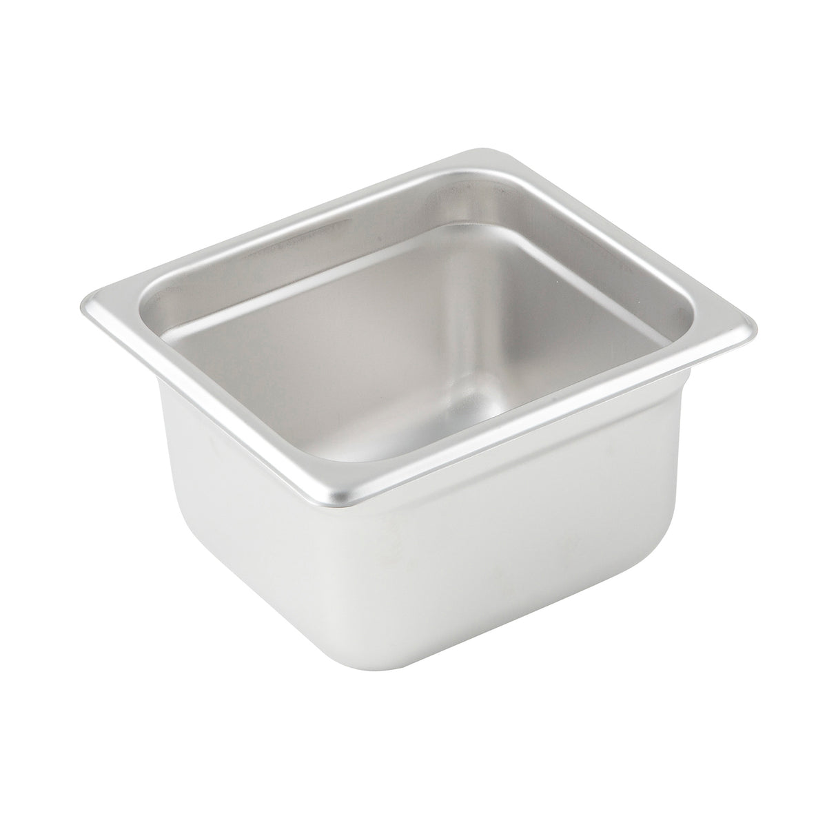Winco SPJP-604 23 Gauge 4" 1/6 Size NSF Solid Anti-Jam Steam Table Pan
