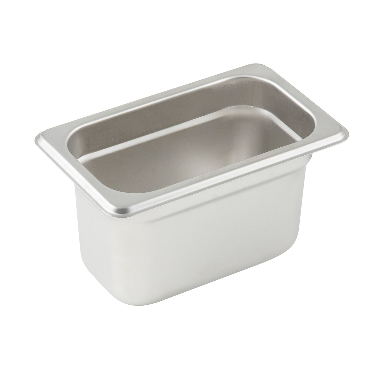 Winco SPJP-904 23 Gauge 4" 1/9 Size NSF Solid Anti-Jam Steam Table Pan