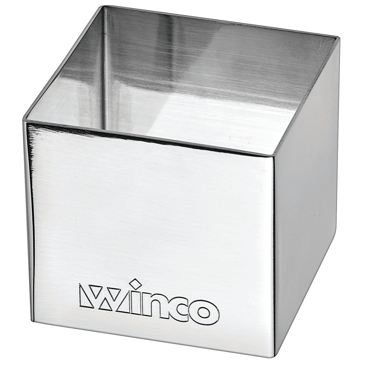 Winco SPM-22S 2" x 2" Square Stainless Steel Culinary Pastry Mold, Dishwasher Safe