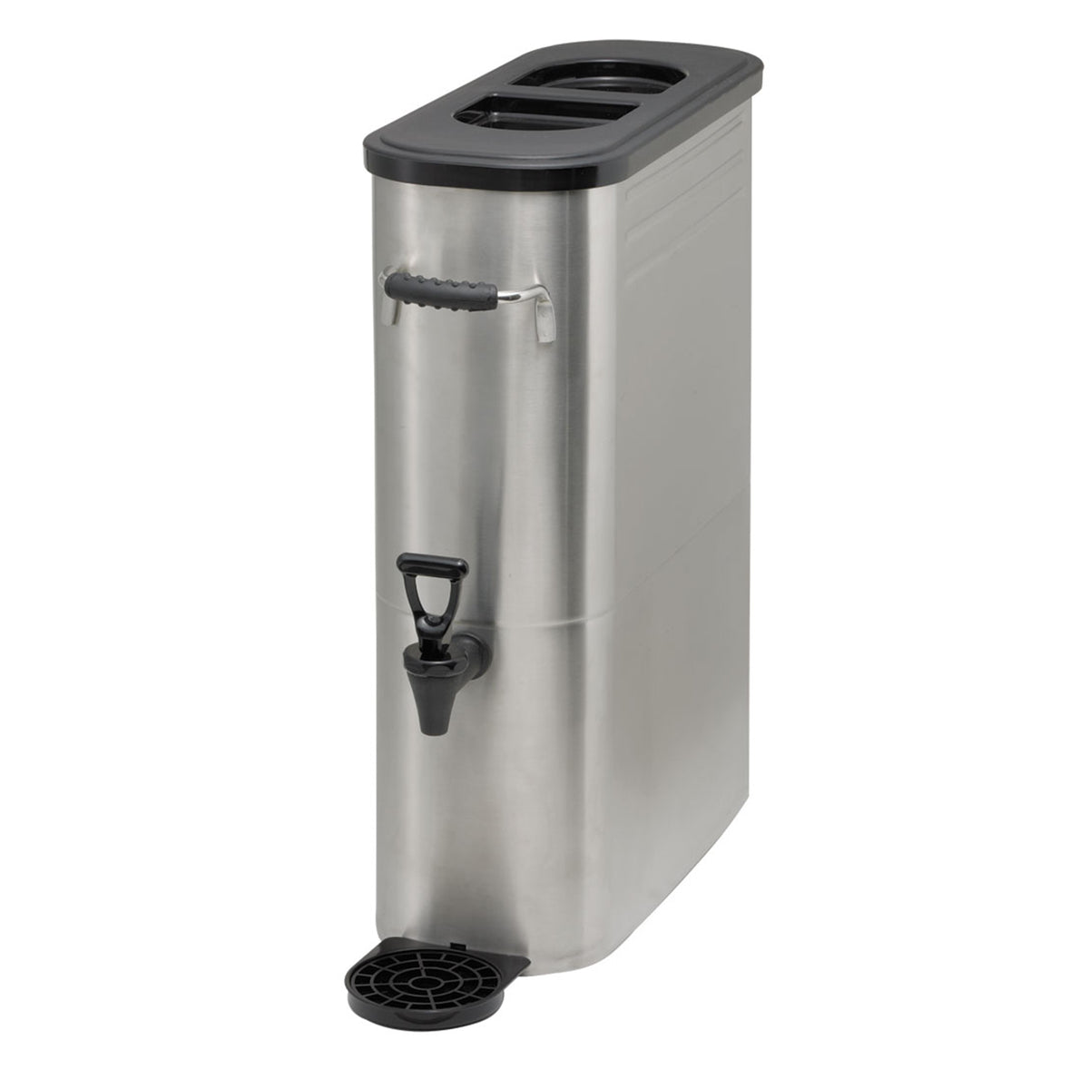 Winco SSBD-5 Iced Tea Dispenser, 5-gal Tower, 6.9x18.9x21.3in Steel Handle Valve Tray Decals - Set | 5 gal