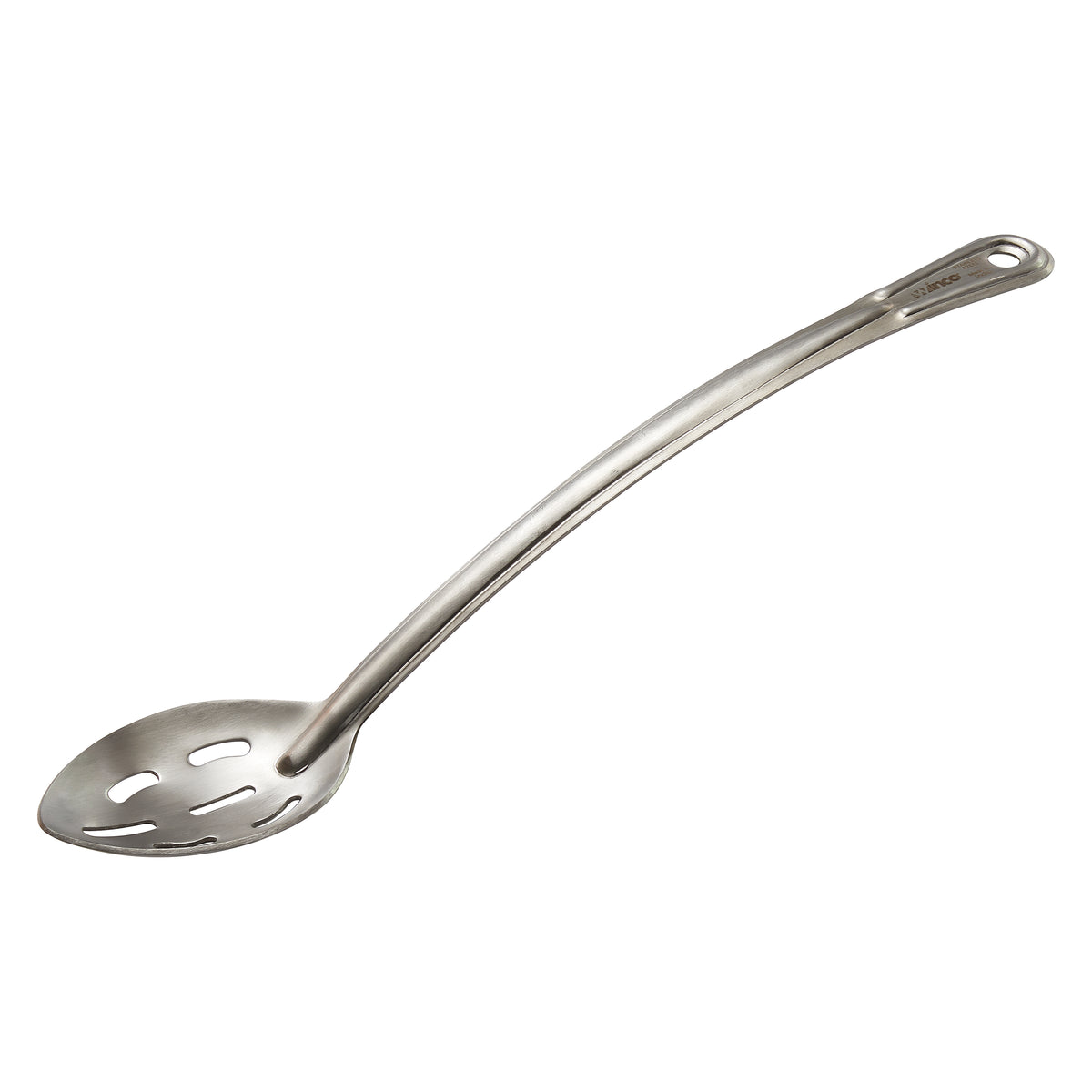 Winco SSCH-15L 15" Heavy Duty Sloted Basting Spoon w/ Curved Handle | 18/0 stainless steel