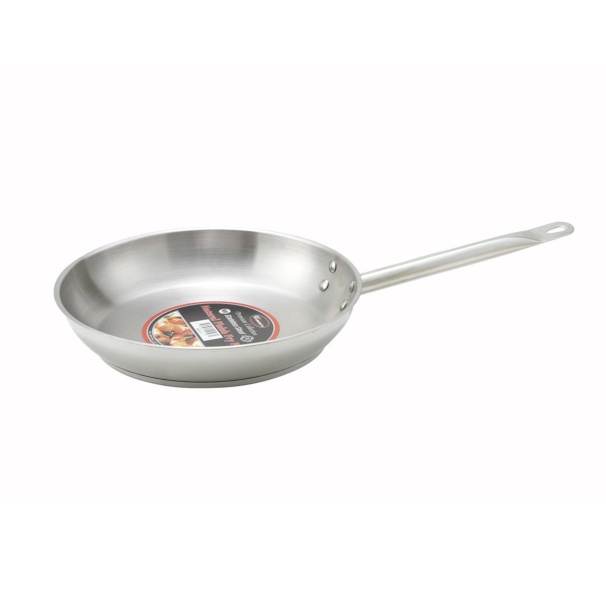 Winco SSFP-11 11" Stainless Steel Induction Ready Round Fry Pan | stainless steel, aluminum