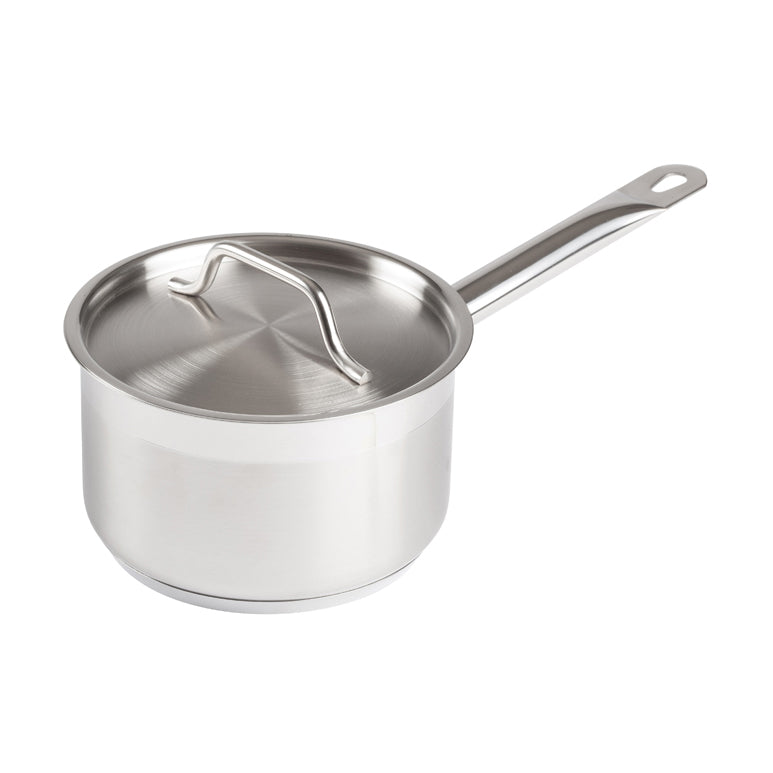 Winco SSSP-2 2 Qt. Induction-Ready Premium Stainless Steel Sauce Pan with Cover | 1 - 3 qt