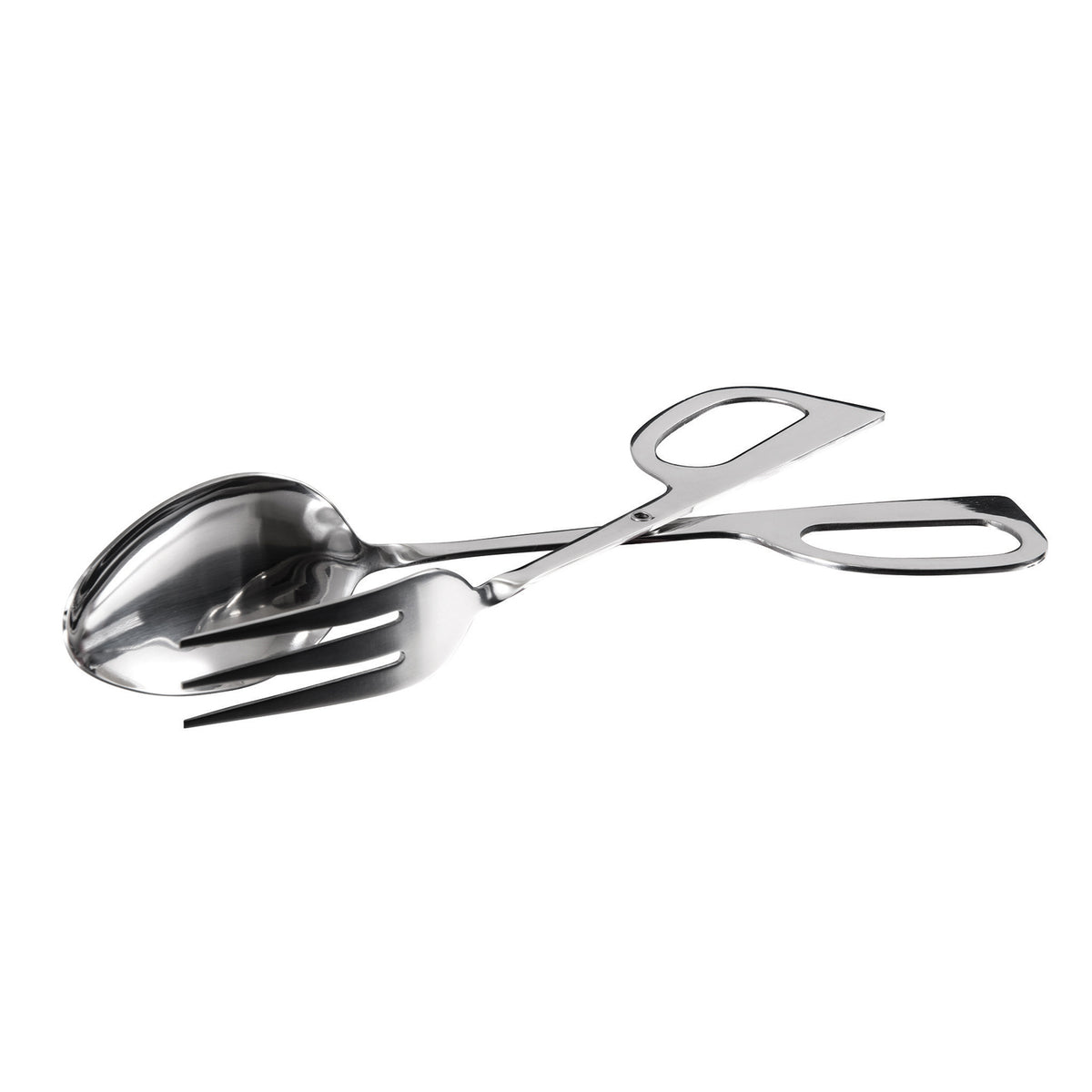 Winco ST-10 Salad Tongs, Spoon/Fork Scissor, 10", Stainless Steel, Satin Finish