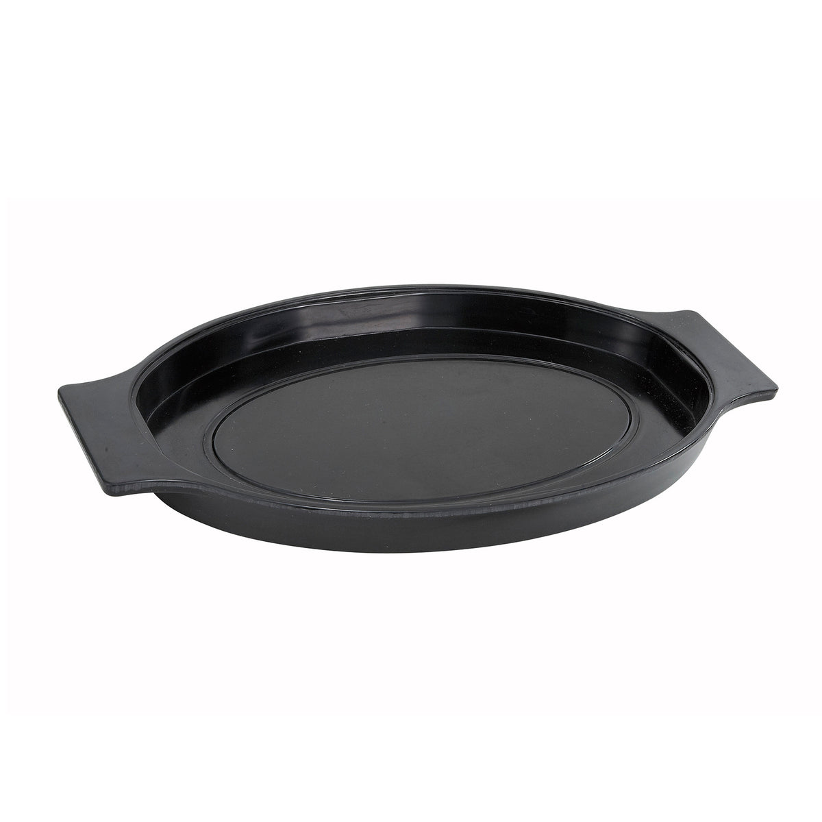 Winco SWU-11 Black Oval Bakelite Plastic Underliner for SIZ-11 Stainless Steel Sizzler Platter | 0" Wide