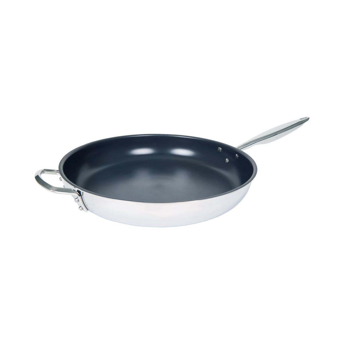Winco TGFP-14PR 14" Fry Pan, Non-Stick, Induction Ready, 18/8 Stainless Steel, NSF Certified