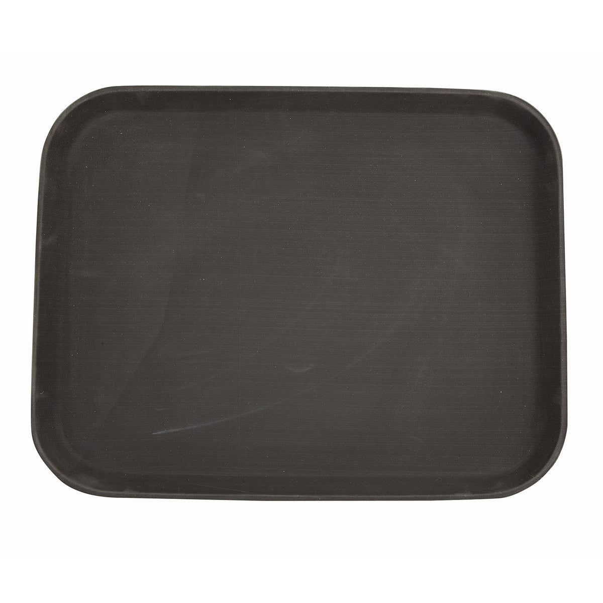 Winco TRH-1418 Easy-Hold Rectangular Serving Tray, 14" x 18", Brown Plastic with Rubber Lined Surface, NSF-Approved