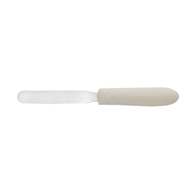 Winco TWPS-4 4" Blade Stainless Steel Bakery Spatula w/ White Polypropylene Handle