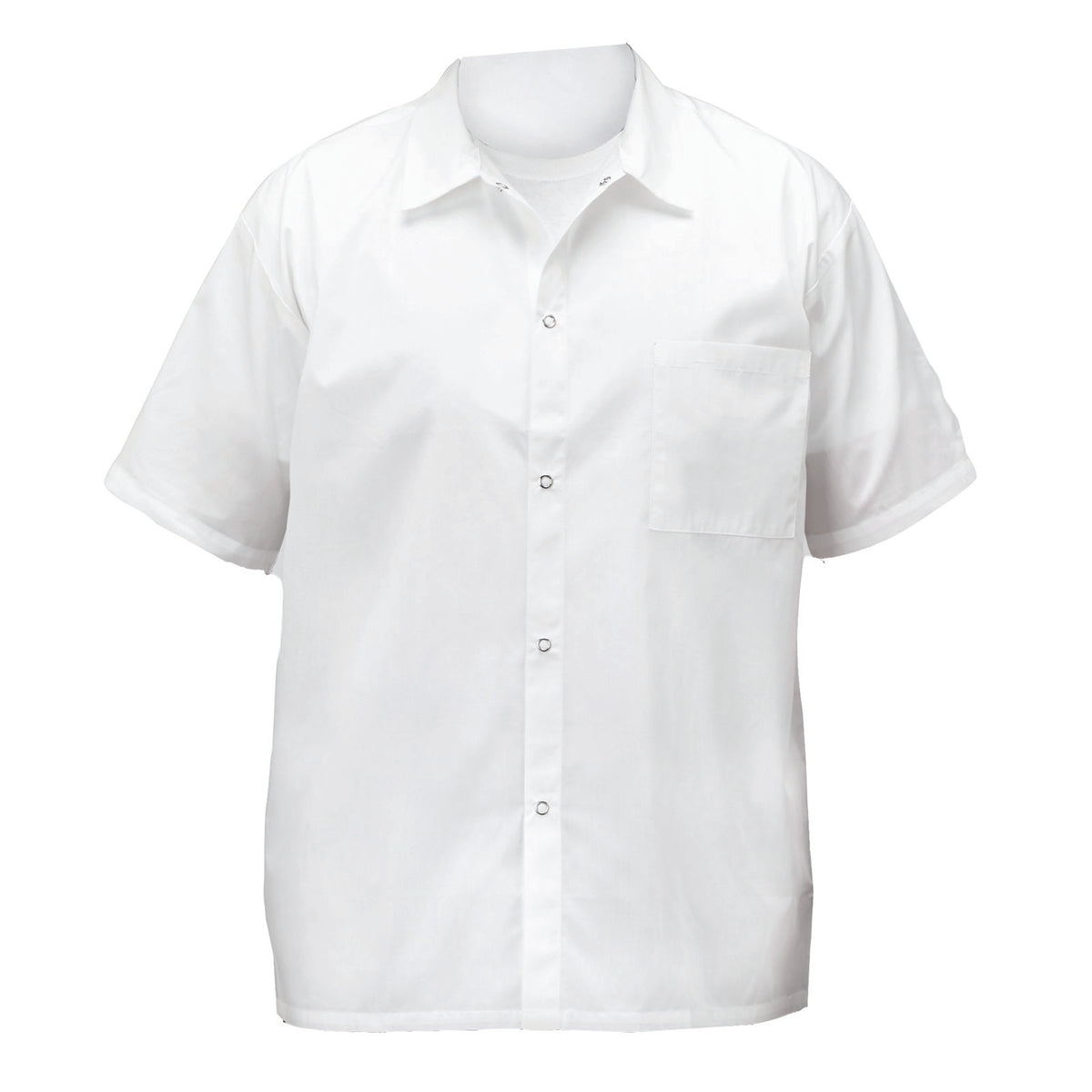 Winco UNF-1WXXL Broadway Chef Shirt, Short Sleeved, white, XXL | poly/cotton