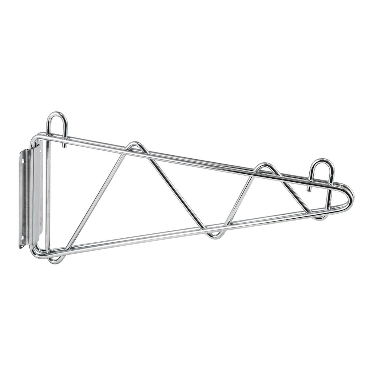 Winco VCB-24 Shelf Wall Brackets, 24" Deep Chrome Plated, Includes Mounting Plates & Screws - 1 Pair